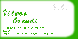 vilmos orendi business card